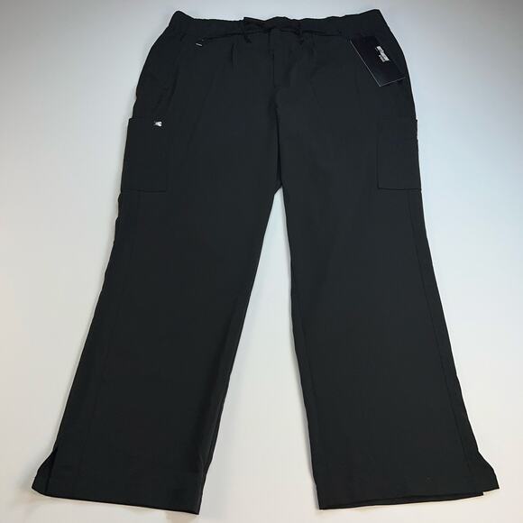Barco Grey’s Anatomy Six Pocket Double Cargo Mid Rise Scrub Pants Black Size 3X - Picture 2 of 14